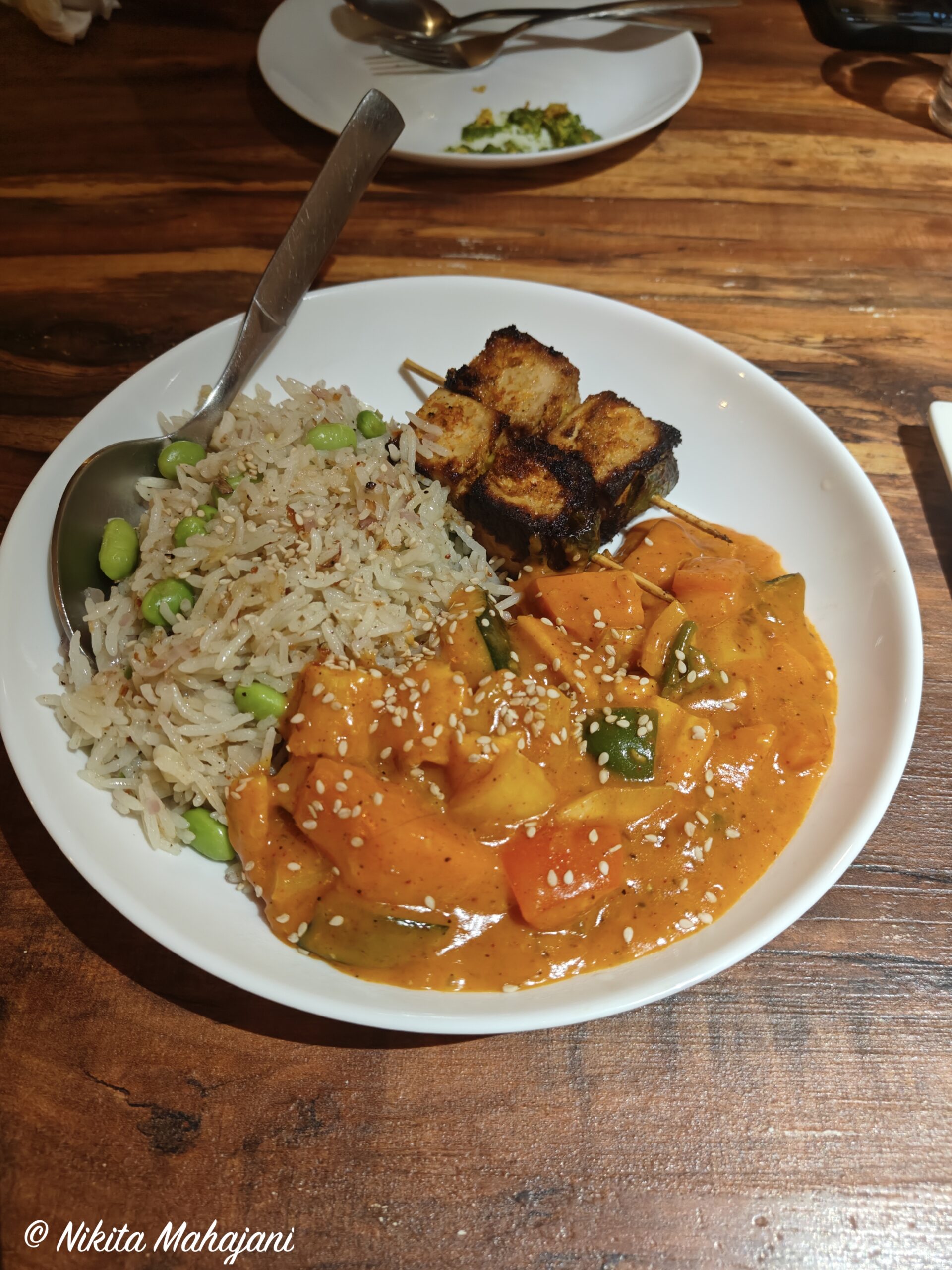 Edamame rice with stir fry vegetables.