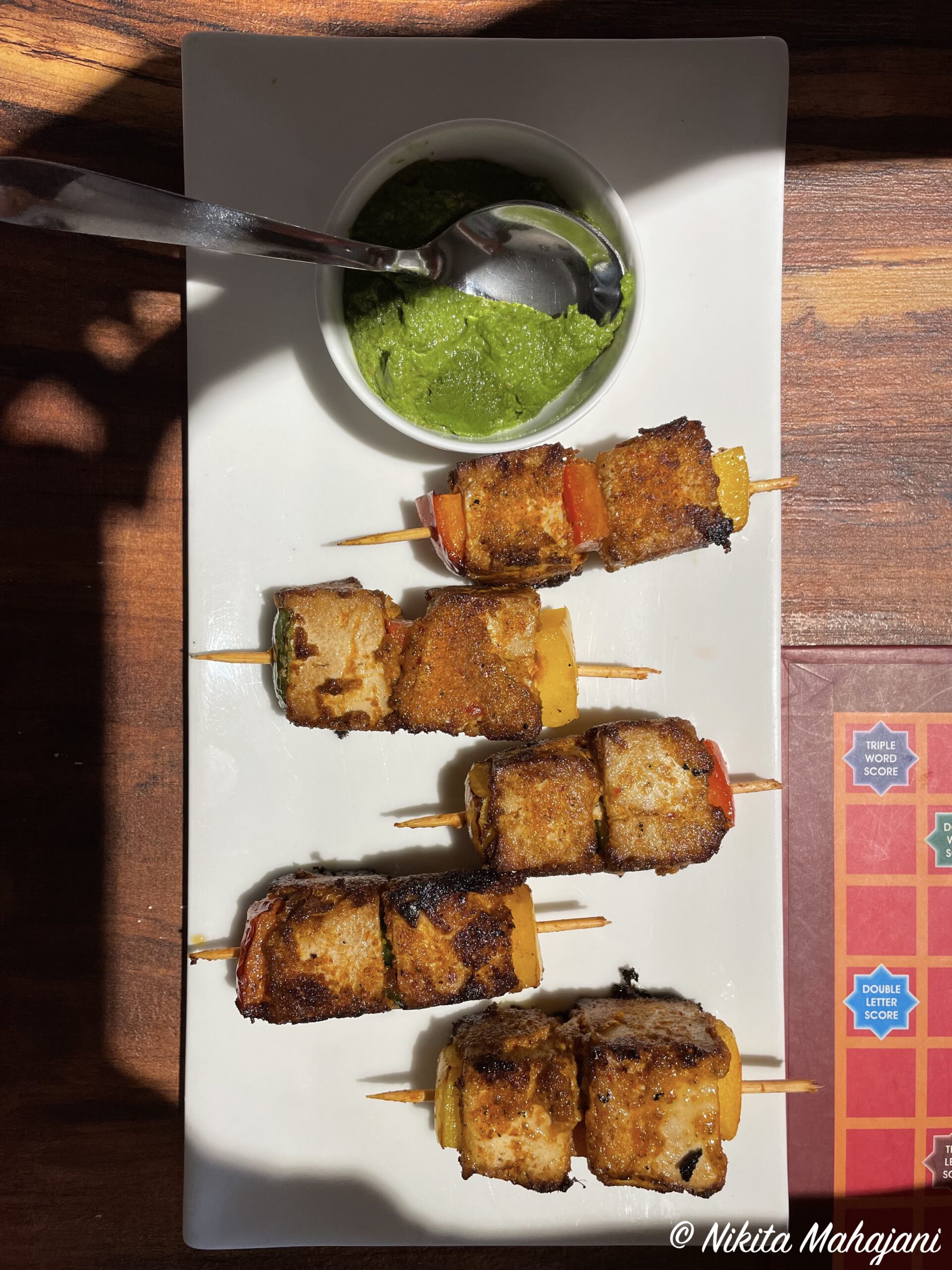 Vegan Tofu satay at Envairoh, Daman