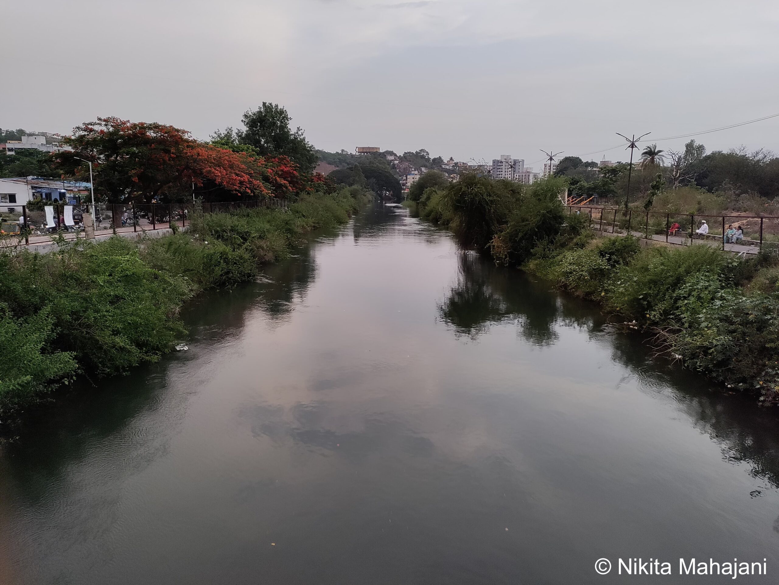 Jogging track on canal road near Sinhgad road