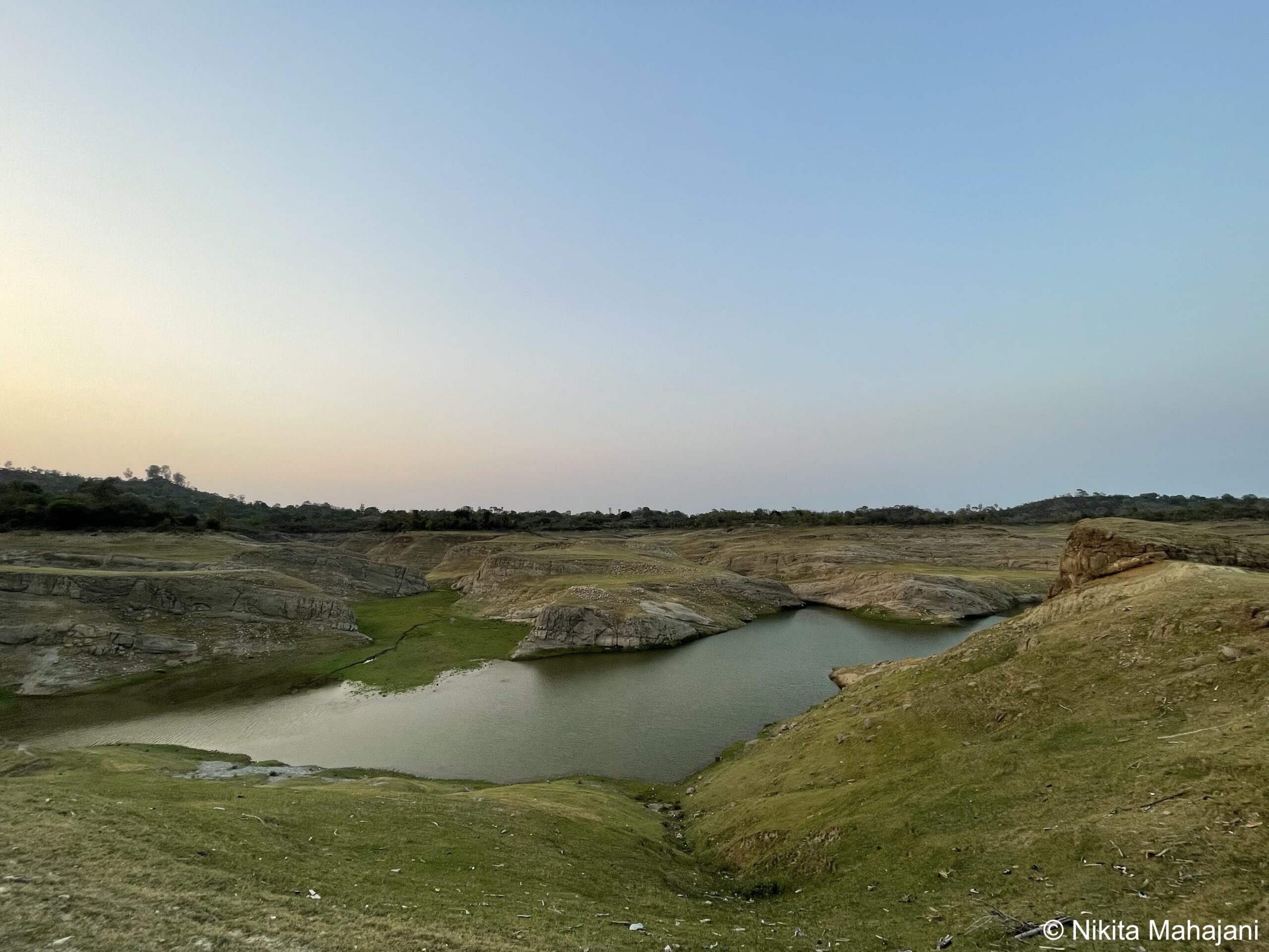 View of Pong Dam backwaters, Khatiyar.