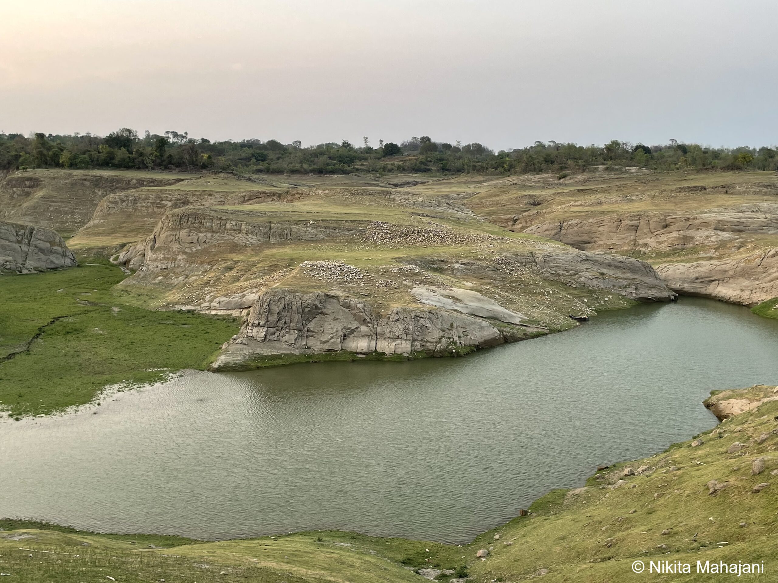 View of Pong Dam backwaters, Khatiyar.