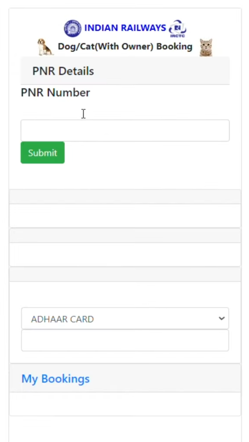 Indian Railways Parcel Booking website